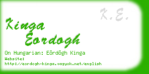 kinga eordogh business card